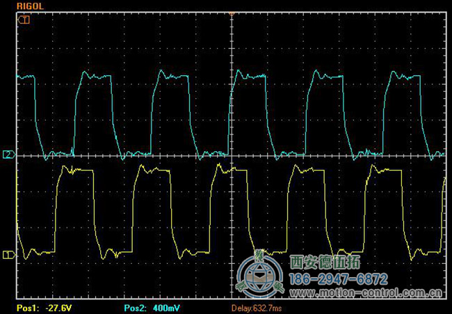 图为增量编码器被干扰时出现毛刺的波形图